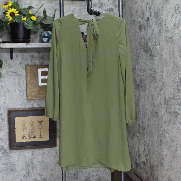 NEW Inc International Concepts Bow-Back Shift Dress 10849497 Olive Green M - Picture 2 of 3